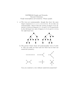 MATH20150 Graphs and Networks Tutorial 9 Solutions Graph