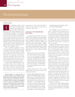 Acronymonious - State Bar of Michigan