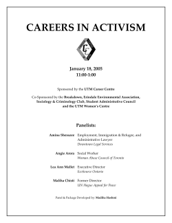 careers in activism - University of Toronto Mississauga