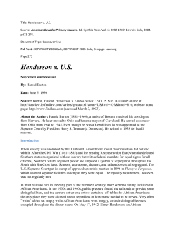 Henderson v. US - Study the past