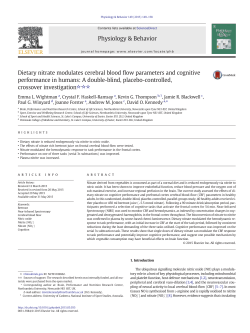 Dietary nitrate modulates cerebral blood flow