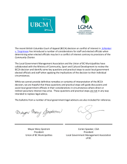 BCCA Decision on Conflict of Interest-Some Questions to