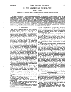 on the kinetics of evaporation