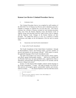 Kansas Law Review Criminal Procedure Survey