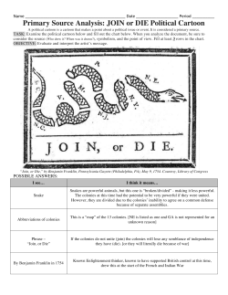 Primary Source Analysis: JOIN or DIE Political Cartoon