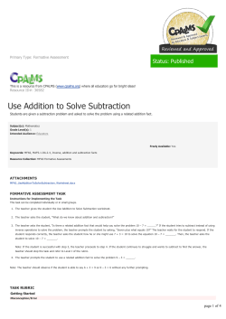 Use Addition to Solve Subtraction