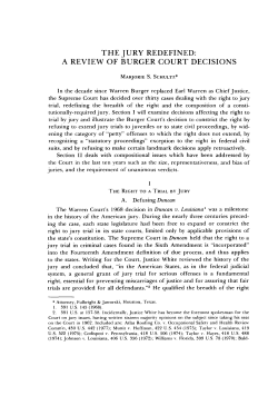 A Review of Burger Court Decisions