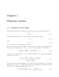 Chapter 1 Planetary motion