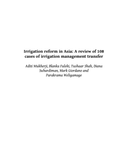 Irrigation reform in Asia: A review of 108 cases of irrigation