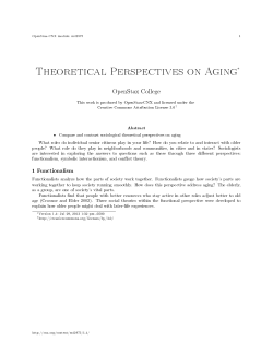 Theoretical Perspectives on Aging