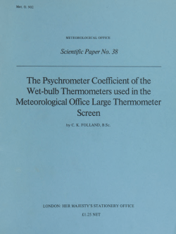 The Psychrometer Coefficient of the Wet