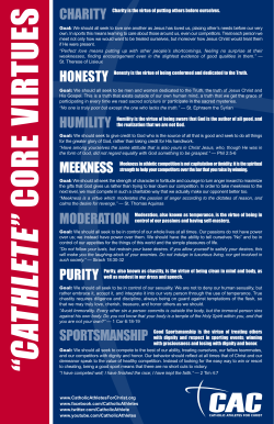 CHARITY HUMILITY MODERATION SPORTSMANSHIP HONESTY