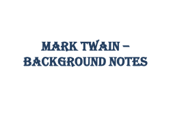 Mark Twain &ndash; background notes