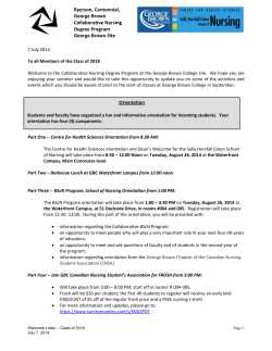 Ryerson, Centennial, George Brown Collaborative Nursing Degree