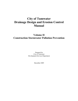 City of Tumwater Drainage Design and Erosion Control Manual