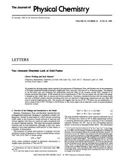 Two innocent chemists look at cold fusion