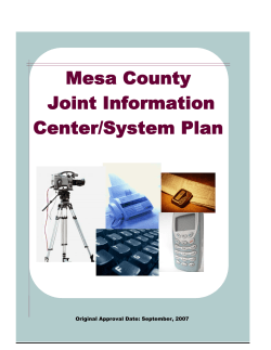 JIS/JIC PLAN - Mesa County Sheriff`s Office