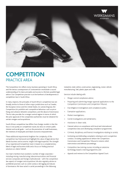 Competition practice area overview