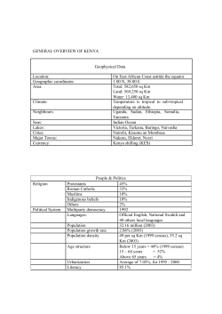 GENERAL OVERVIEW OF KENYA Geophysical Data Location: On