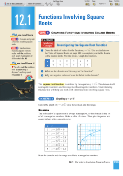 Functions Involving Square Roots