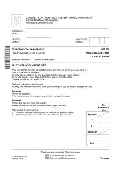 UNIVERSITY OF CAMBRIDGE INTERNATIONAL