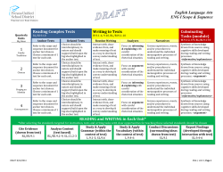 ENG I Scope and Sequence Unit 2