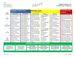 ENG III Scope and Sequence Unit 1
