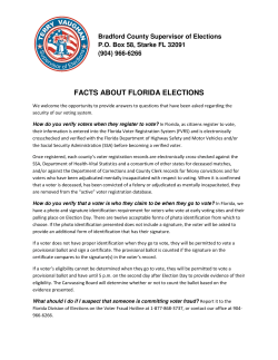 Fact Sheet on Florida Elections - Bradford County Supervisor of