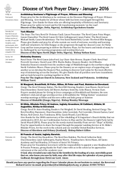 Diocese of York Prayer Diary