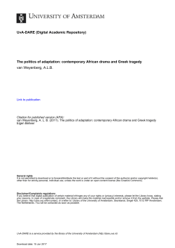 The politics of adaptation: contemporary African drama and Greek