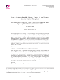 Acogimiento en familia ajena y visitas de los menores con sus