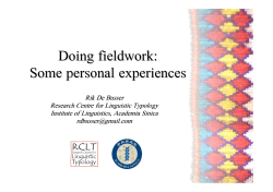 Doing fieldwork: Some personal experiences