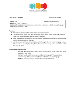 Topic: ​Sensory Language CLI Strategy:​Statues Subject​: ELA