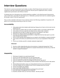 competency based interview questions