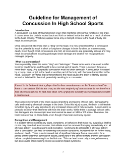 Head Trauma Concussion Guidelines