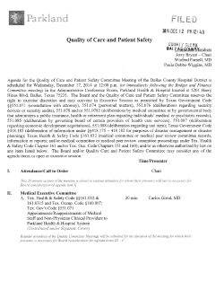 Quality of Care and Patient Safety