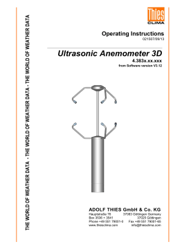 Thies 3D Ultrasonic Anemometer Manual