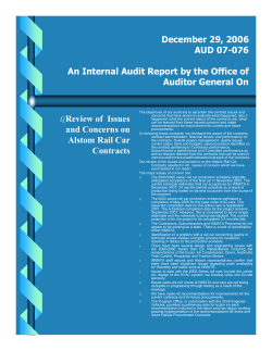 December 29, 2006 AUD 07-076 An Internal Audit Report by the