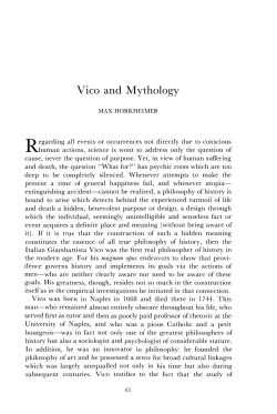 Vico and Mythology
