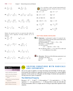 SOLVING EQUATIONS WITH RADICALS AND EXPONENTS
