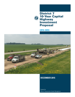 District 7 - 10 Year Work Plan