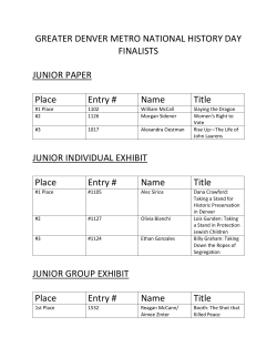 and the winner is... - Greater Denver Metro National history Day