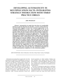 Developing automaticity in multiplication facts