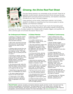 Ginseng, the Divine Root Fact Sheet