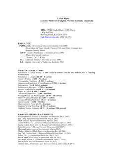 L. Dale Rigby Associate Professor of English, Western