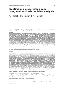Identifying a preservation zone using multi&ndash;criteria decision