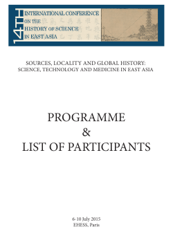 Conference Programme - 14th International Conference on the