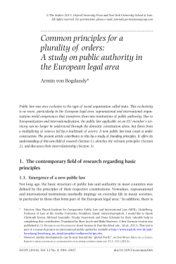 Common principles for a plurality of orders