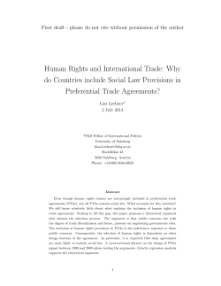 Human Rights and International Trade: Why do Countries include
