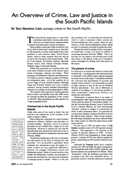 An Overview of Crime, Law and Justice in the South Pacific Islands